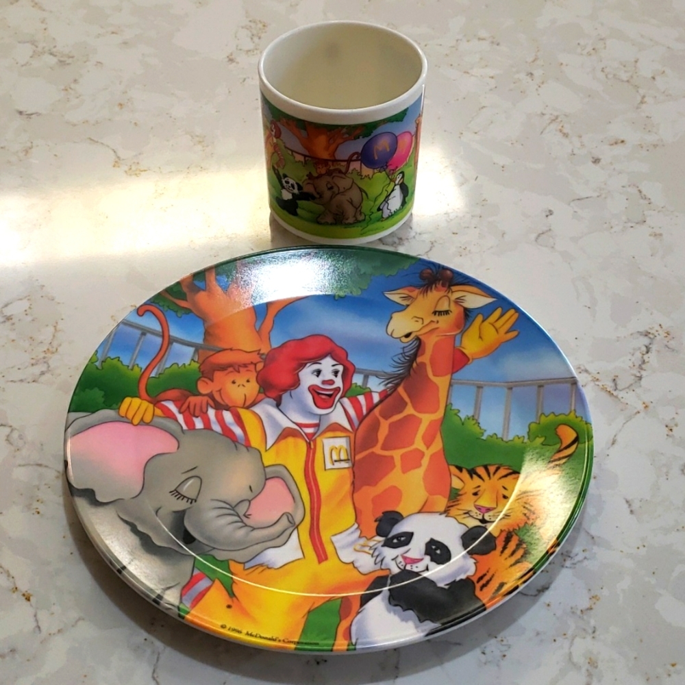 Vintage McDonald's cup and plate